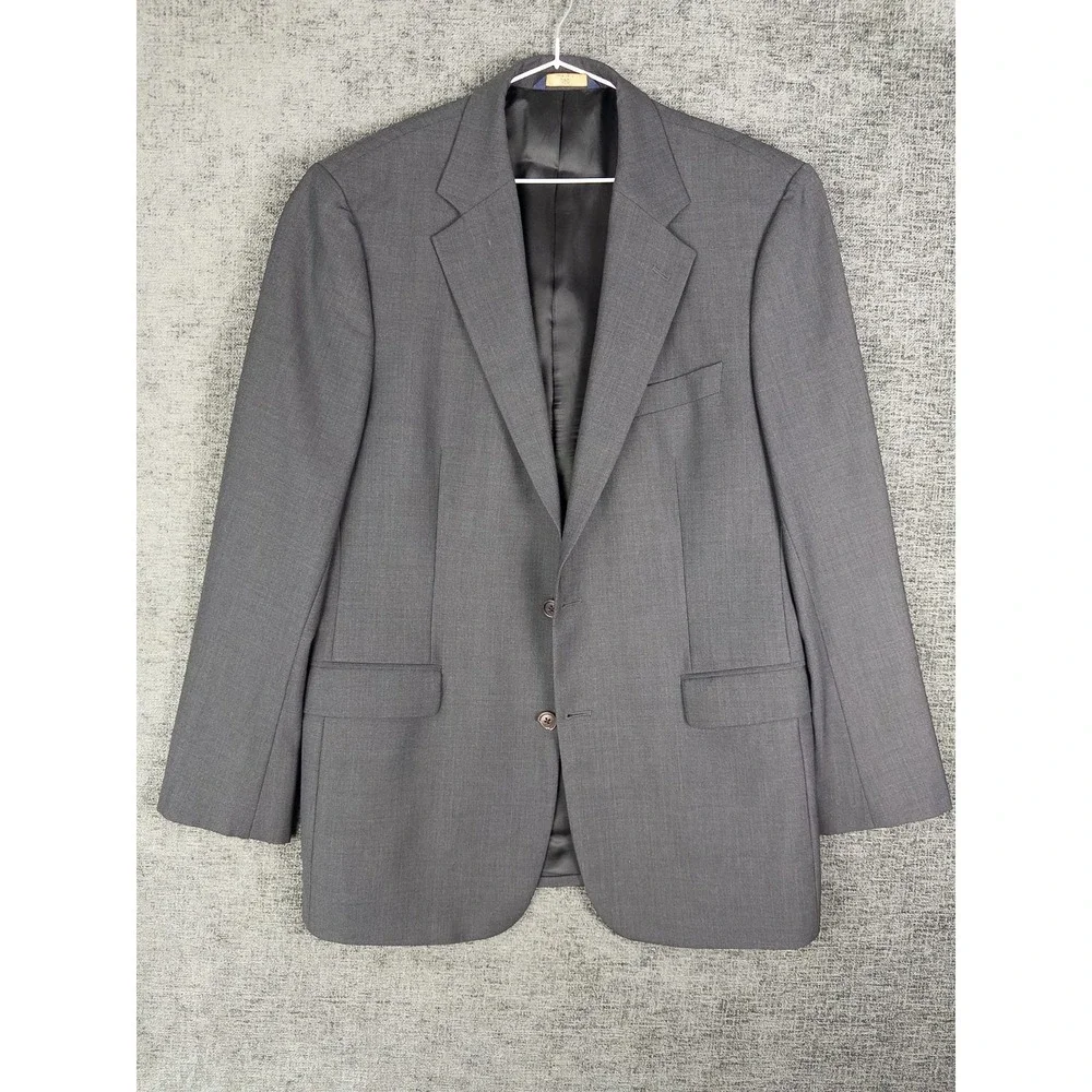 Brooks Brothers 346 Blazer Mens 41L Gray 2 Button Stretch‎ Business Academia